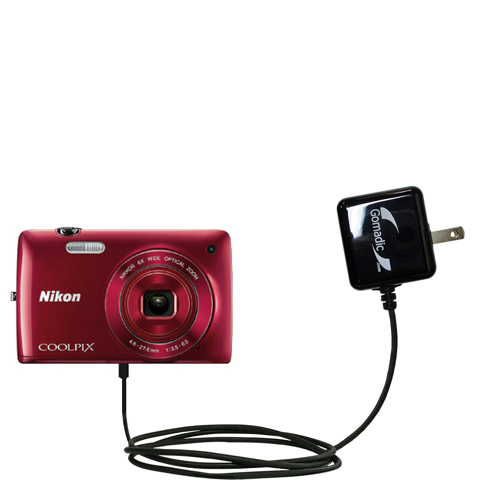 High Output Power with a Convenient and Foldable Plug Design Unique Gomadic 4-Port Intelligent Compact AC Home Wall Charger Suitable for The Nikon Coolpix S33 Uses TipExchange Technology