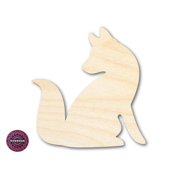 Unfinished Wood Fox Sitting Shape 18" / 1/8"