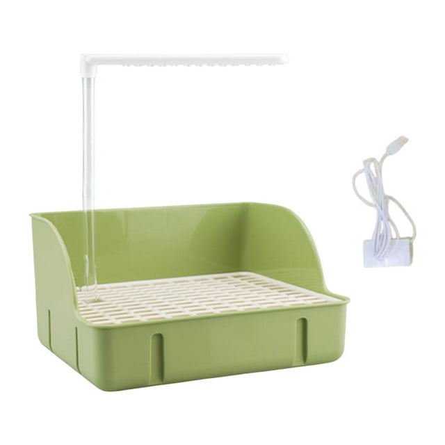 Baño automático para pájaros, bañera para periquitos, interior con agua corriente, ducha para pájaros Verde