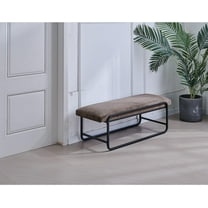 Nathaniel Home Upholstered Bedroom Benches, 60 inch Kids Ottoman Vegan Leather Footrest Stool, Accent Bench for Entryway Bedroom End of Bed, Brown