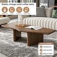 thumbnail image 6 of MDAQMD 47.2" Abstract Shaped Coffee Table,Ash Wood Veneer Minimalist Center Table, Walnut Coffee Table,Mid Century Modern Coffee Table for Living Room, 6 of 9