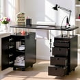 thumbnail image 2 of Advwin Rolling Manicure Table with Dust Collector, LED Lights & Wrist Rest, Beauty Salon Workstation Nail Desk for Nail Tech, Nail Technician Desk for Salon or Home Use, Black, 2 of 10