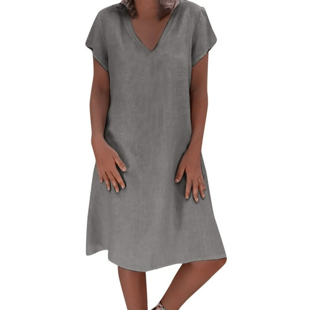 Robe Décontractée en Coton Style Été pour Femmes