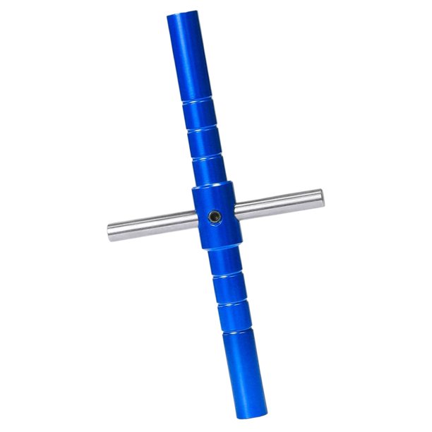 Llave de tubo hexagonal para coche RC, llave de cruz de aleación de aluminio, portátil, para reparación de RC Azul