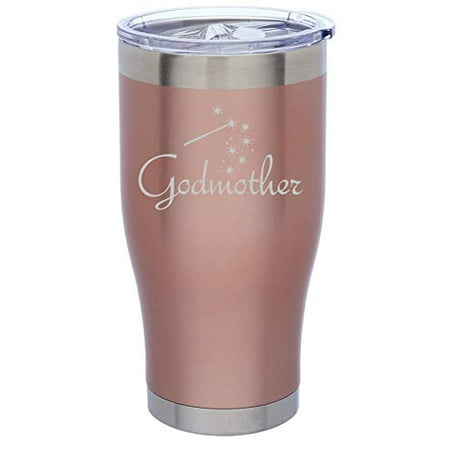 

Rose Gold Double Wall Vacuum Insulated Stainless Steel Tumbler Travel Mug Godmother (24 oz)