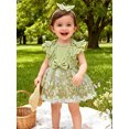 thumbnail image 3 of HWJAD Butterfly Lace One-Piece Romper Dress and Headband Set for Newborn Baby Girls Infant Tulle Bodysuit Dresses Summer Outfits, 3 of 8