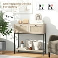 thumbnail image 7 of Topcobe Rattan Console Table Boho Entryway Table with 2 Rattan Drawers and Open Storage Shelf, Rectangular Furniture Table for Living Room, Front Hall, Hallway and Foyer, 7 of 7