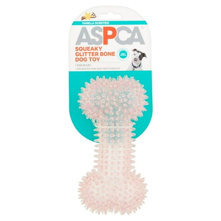 Fleece Squeaky Toy - ASPCA Pink Squeaky Glitter Bone Dog Toy