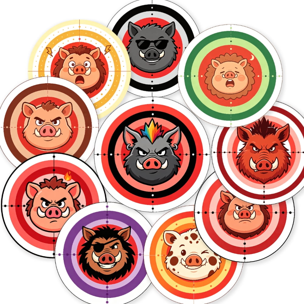 20pcs Self Adhesive Shooting Target Stickers Cartoon Animal Boar Targets for Airgun Airsoft & BB Gun Shooting Practice