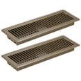 thumbnail image 1 of Uxcell 14 x 4 Inch Floor Register, 2pcs Heavy Duty Air Vent Cover Adjustable Floor Grates, Brown, 1 of 5