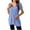 Blue, variant on Dressy Tops for Women Solid Color Pocket Overlapping Hem Short Sleeved V-Neck Fashionable Top