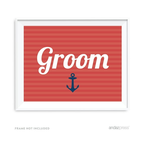 Groom Nautical Ocean Adventure Wedding Party Signs