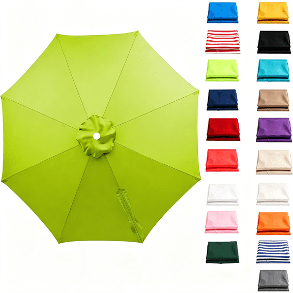 GASTROPOD 7Ft 8Ft 9Ft Patio Umbrella Replacement Canopy for 6 8 Ribs,Outdoor Market Umbrella Top Cover,Uv Protective and Water Resistant Umbrella Top,Canopy Only(Grass Green,7Ft(6Ribs))