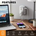 thumbnail image 3 of Honeywell 5-Outlet 2-USB LED Night Light Surge Protector Wall Tap, White, 3 of 9