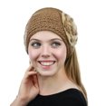 thumbnail image 2 of NYFASHION101 Stone Accent Hand Knitted Flower Winter Headband Headwrap - NAG320Y, Camel, 2 of 4