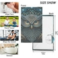 thumbnail image 3 of Dreamtimes Tribal Blue Owl Hand Towels 2 Pieces, Cotton Bath Towel for Drying Face Hands Body Decorative Water Absorbent Lightweight Towels for Bathroom Ktichen Travel Gym,16"x28", 3 of 7