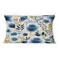 thumbnail image 2 of DESIGN ART Designart "Nordic Yellow Blue Garden Dreams II" Floral Printed Throw Pillow 12 x 20, 2 of 5