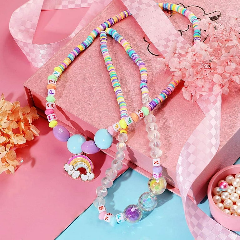 Pinksheep Kids Jewelry for Girls Princess Toys Princess Dress Up 14pc Toddler Necklace B