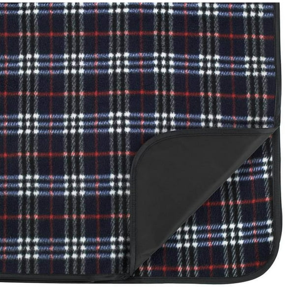 Outdoor Picnic Blanket with Waterproof Backing in Blue Plaid (Blue Plaid)