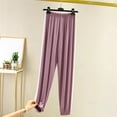 thumbnail image 3 of YYDGH Women's Home Pajamas Pants Elastic Waist Cuffed Hem Soft Lounge Pants Casual Loose Fit Sleep Pajama Bottoms with Pockets Daily Wear, 3 of 6