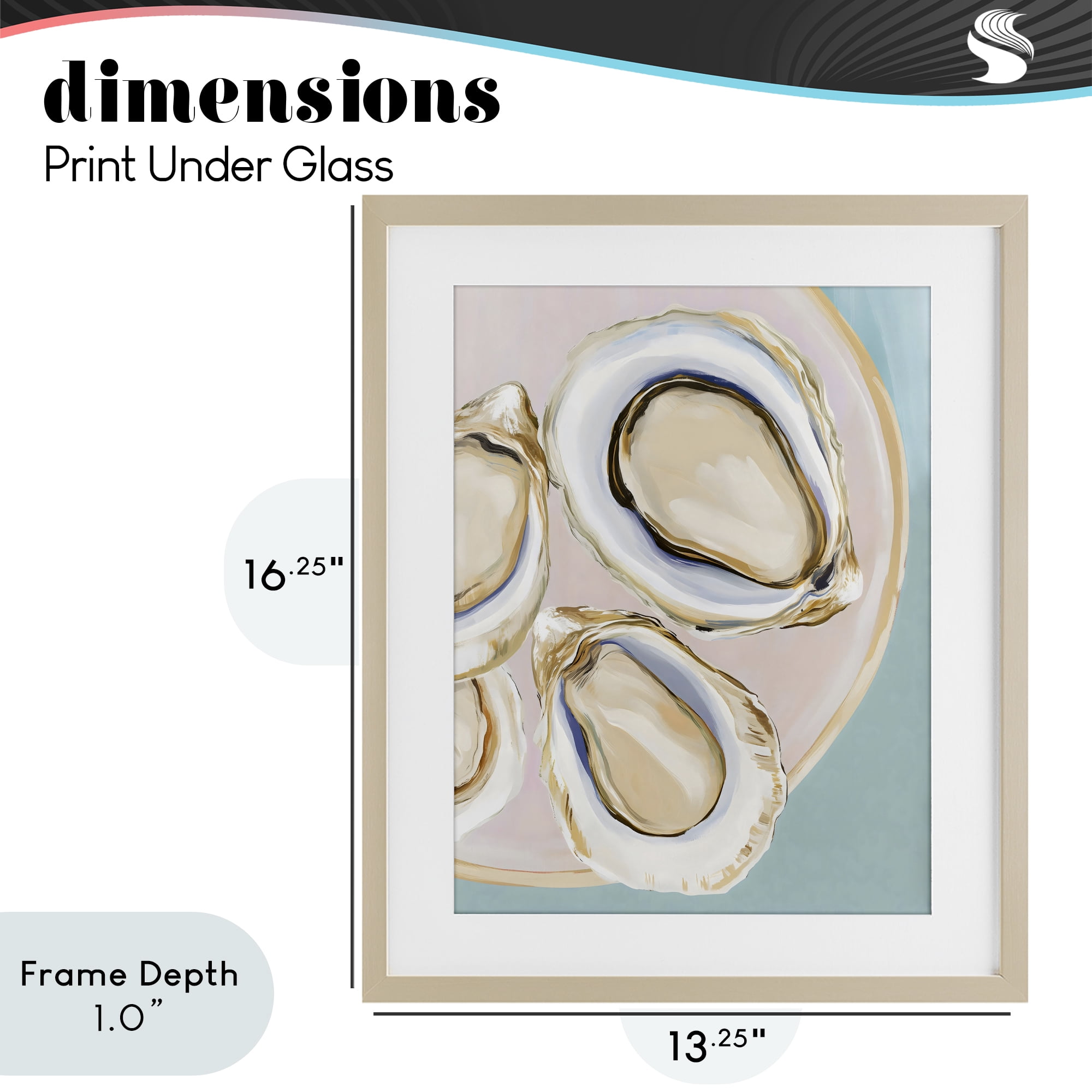 Stupell Industries Plate of Oysters Birch Framed Print Under Glass, design by The Prints Vibe