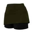 thumbnail image 4 of SUYIDA Womens Mini Skirt Solid Color Active Soft High Waisted Pleated Culottes Tennis Skirts for Women with Pocket Army Green,L, 4 of 5