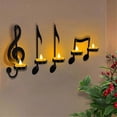 thumbnail image 3 of 1Pc Music Note Candle Holder Black Music Note Wall Sconce Vintage Art Musical Note Style Candle Holders Iron Style 2, 3 of 5