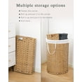 thumbnail image 5 of Laundry Basket with Lid Round Rattan Laundry Hamper with Lid and Handles 29.1 Gal (110 L) Handwoven Woven Basket with Removable Bags and 2 Mesh Bags for Bathroom Living Room Natural, 5 of 14