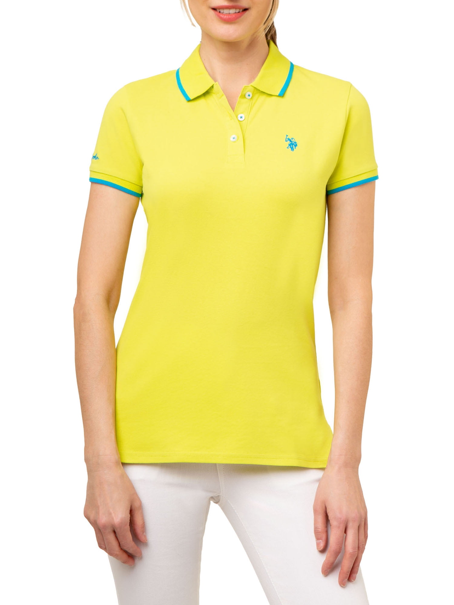 U.S. Polo Assn. Women's Tipped Polo Shirt - Walmart.com