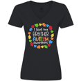 thumbnail image 3 of Inktastic I Love My Brother Autism Awareness Women's V-Neck T-Shirt, 3 of 5