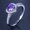 Platinum Purple, variant on Women's Heart Ring with Emerald Zircon Stone Electroplated Copper Korean Fashion Jewelry Gang Drill Ring for Her Heart Shape Ring Platinum White
