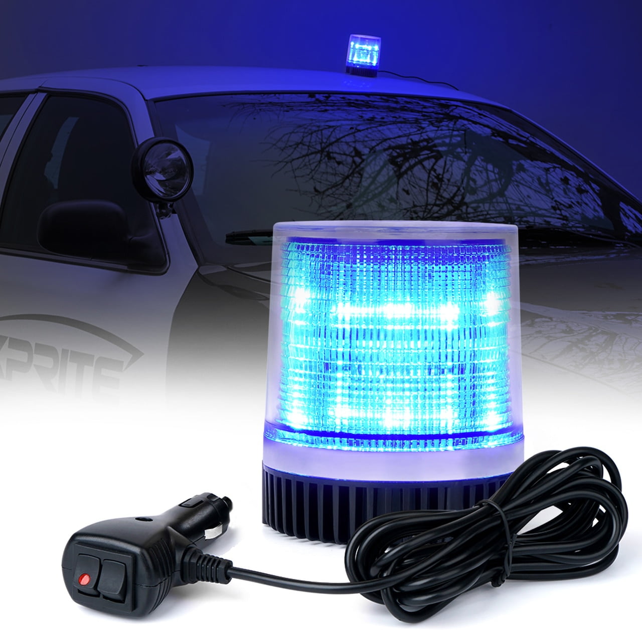 Xprite Blue 12 LED 6W LED Magnetic Mount Strobe and Rotating Beacon ...