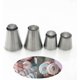 thumbnail image 1 of 4 Pieces Large Stainless Steel Reusable Cake Flower Piping Tips Dropping Decorating Tips Tools Set for Pie Biscuit Cakes Cream Pastry, 1 of 5