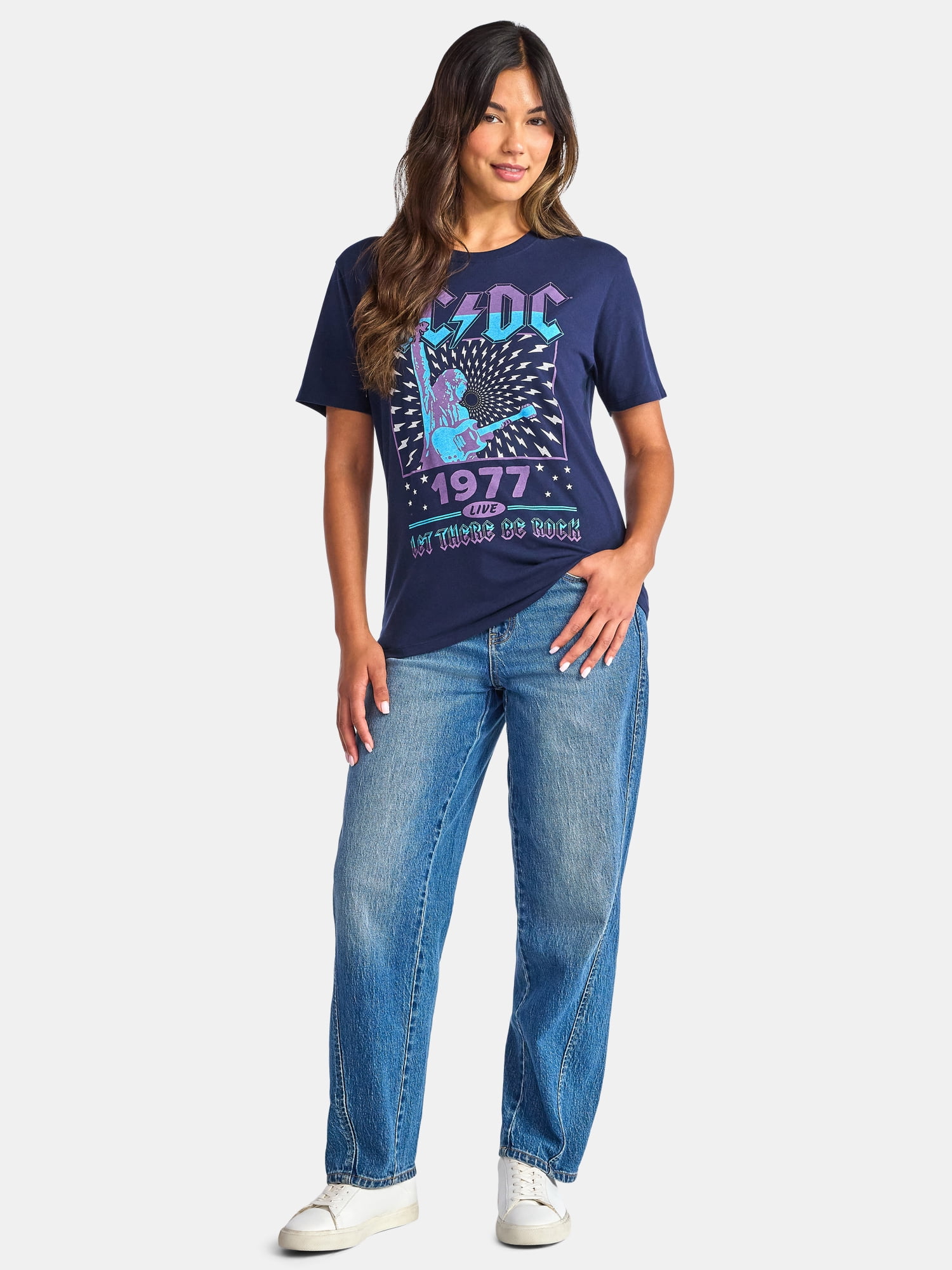 Time and Tru Women's AC/DC Graphic Tee, Sizes S-XXXL