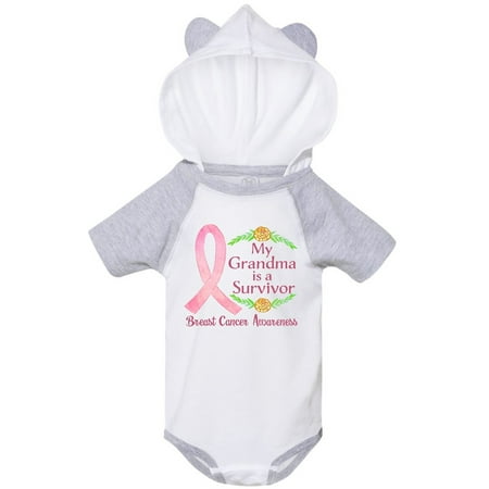 

Inktastic My Grandma is a Survivor Breast Cancer Awareness Gift Baby Boy or Baby Girl Bodysuit