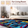thumbnail image 2 of ODIKA 8' x 10' Machine Washable Non-Slip Area Rug, Synthwave Controller High Traffic Rug, Blue, 141611, 2 of 7