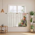 thumbnail image 2 of Spring Flowers Kitchen Curtains 54 Inch Length, Botanical Blossom Floral Pot Plants Tiers Curtains for Bathroom Bedroom Cafe, Light Filtering Small Window Treatment Short Drapes 2 Panels 42"Wx54"L, 2 of 8