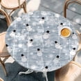thumbnail image 2 of Blue Christmas Round Tablecloth, Fitted Table Cover with Elastic for 45"-54" Round Tables, Xmas Snowflake Snowman Table Cloth Outdoor Indoor Dinning Party Waterproof Tablecloths, 2 of 7