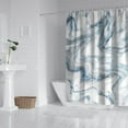 thumbnail image 4 of Extra Long Shower Curtain 72 x 84, Blue Marble 84 inch Tall Shower Curtain Set, Modern Abstract Shower Curtain for Bathroom Decor, Light Blue Luxury Waterproof Shower Curtain, 4 of 4