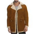 thumbnail image 2 of Mens Big & Tall Sueded Jackets with Pockets Plus Size S-5X Fleece Lined Coats Long Sleeve Button-Down Collared Thermal Warm Sherpa Outerwear Jacket, 2 of 7