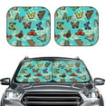 thumbnail image 2 of Naloa Multicolored Butterflies 2 Piece Foldable Car Sun Shades, Car Windshield Sunshade, Front Window Sunshade for Car, Truck, SUV - Small, 2 of 7