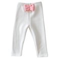 thumbnail image 1 of Otoño e invierno nuevo bebé más leggings gruesos de terciopelo pantalones largos a juego con lazo de color sólido (beige, longitud de pantalones 66 cm), 1 of 5