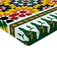 thumbnail image 2 of Ambesonne Eastern Fitted Sheet, Vibrant Pattern, Queen Size, Green Yellow, 2 of 3