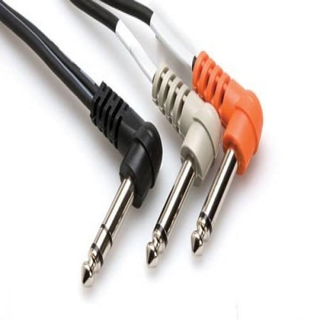 UPC: 0728736037403 | Hosa STP-201RR Right-Angle 1/4 inch TRS to Dual Right-Angle 1/4 inch TS Insert Cable  3.3 feet