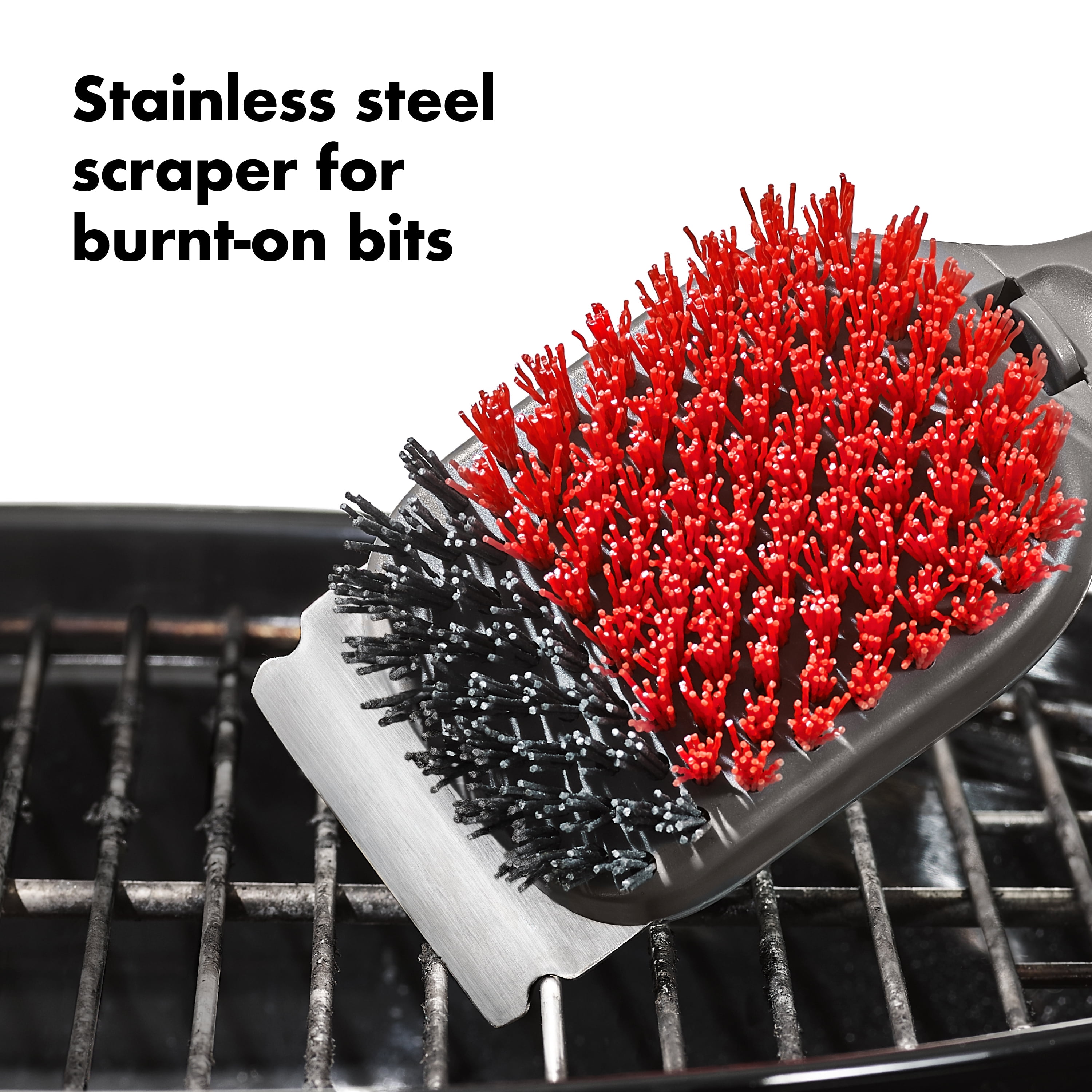 OXO Softworks Grilling Nylon 18.4" Cleaning Grill Brush, Grey