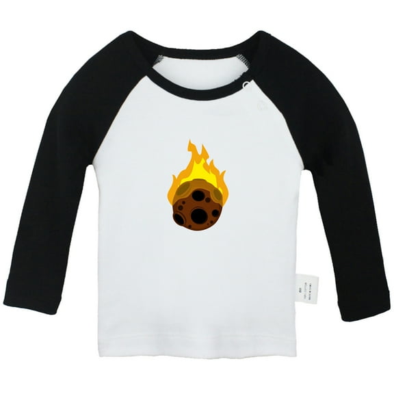 Nature Meteor Pattern T shirt For Baby, Newborn Babies T-shirts, Infant Tops, 0-24M Kids Graphic Tees Clothing (Long Black Raglan T-shirt, 0-6 Months)