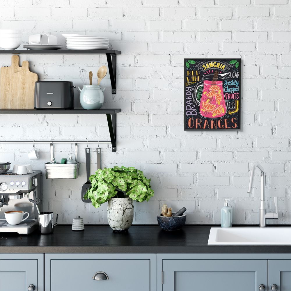 Stupell Industries Summer Sangria Pitcher Chalk Style Ingredient List Designed by Lisa Barlow