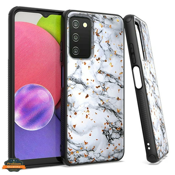 Xpression Case for Samsung Galaxy A53 5G Marble Fashion Stone Stylish Flake Glitter Bling Hybrid Glossy TPU Rubber Hard Protection Phone Cover [Marble White]