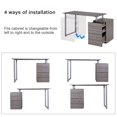 thumbnail image 4 of 47" Dark Wood Grain Computer Desk with Reversible Drawers - Home Office Writing Table, Metal Frame, 23.6" Depth, Ideal for Work & Study Spaces, 4 of 7