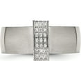 thumbnail image 4 of Stainless Steel Brushed With Cz 8mm Band (Size 9) Made In China sr545-9, 4 of 5